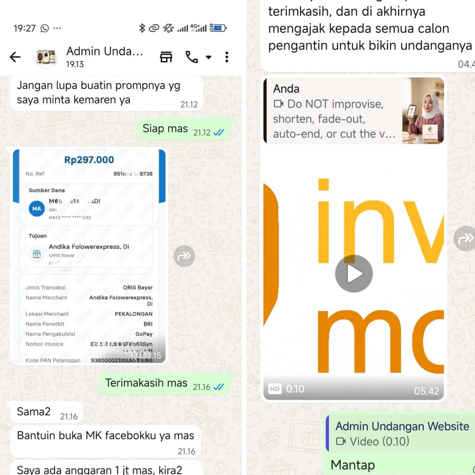 Bukti chat pengguna 2